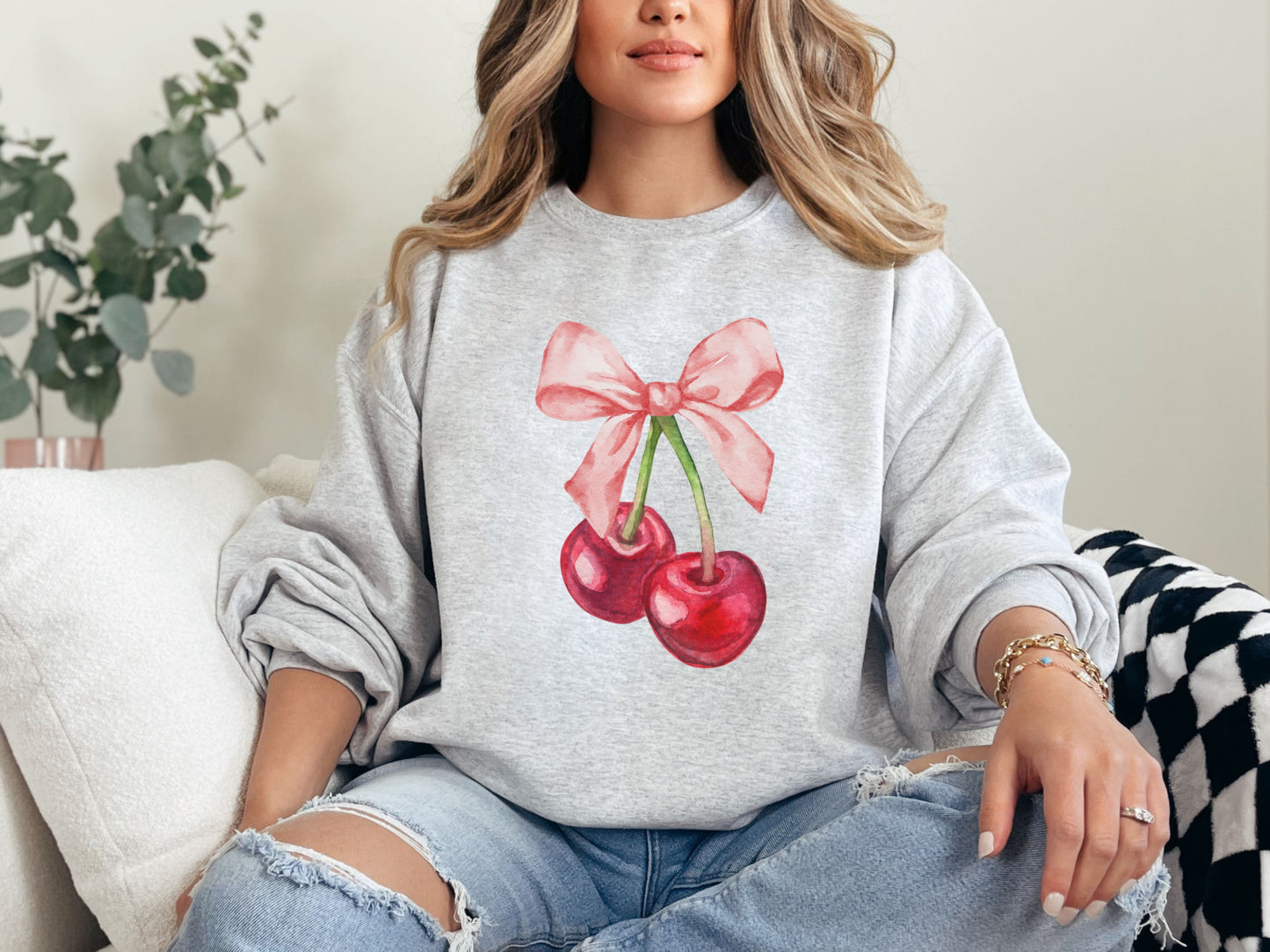 Cherry Bow Coquette Sweatshirt